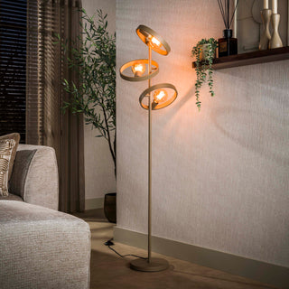 Vloerlamp Hover beige - 3-lichts, 155 cm hoog