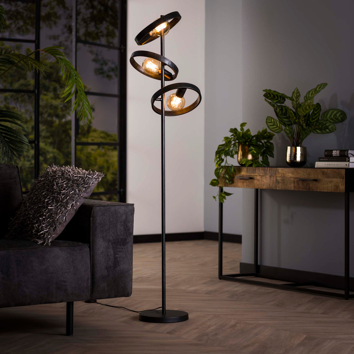 Floor lamp Hover anthracite - 3-light, 155 cm high