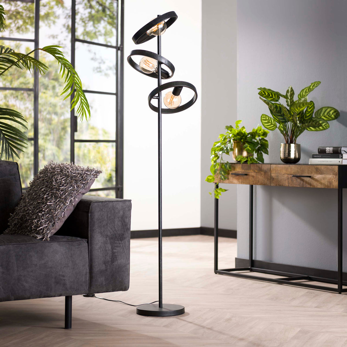 Floor lamp Hover anthracite - 3-light, 155 cm high