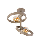 Plafondlamp Hover beige - 2-lichts, 42 cm breed
