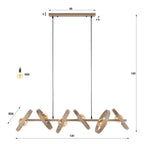 Suspension Hover beige - 6 lumières, largeur 120 cm