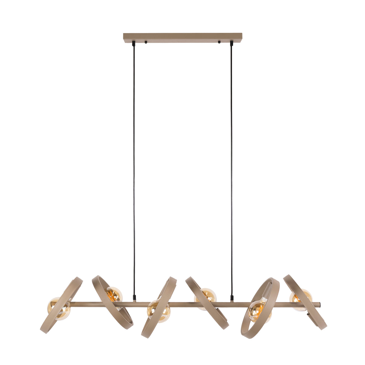 Suspension Hover beige - 6 lumières, largeur 120 cm
