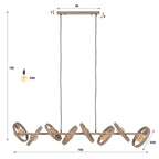 Suspension Hover beige - 8 lumières, largeur 160 cm
