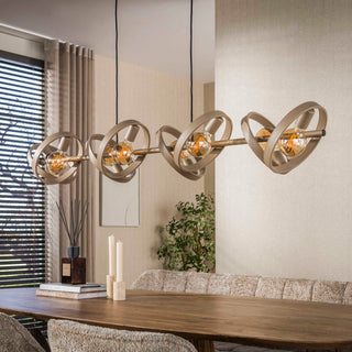 Suspension Hover beige - 8 lumières, largeur 160 cm