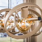 Suspension Hover beige - 8 lumières, largeur 160 cm