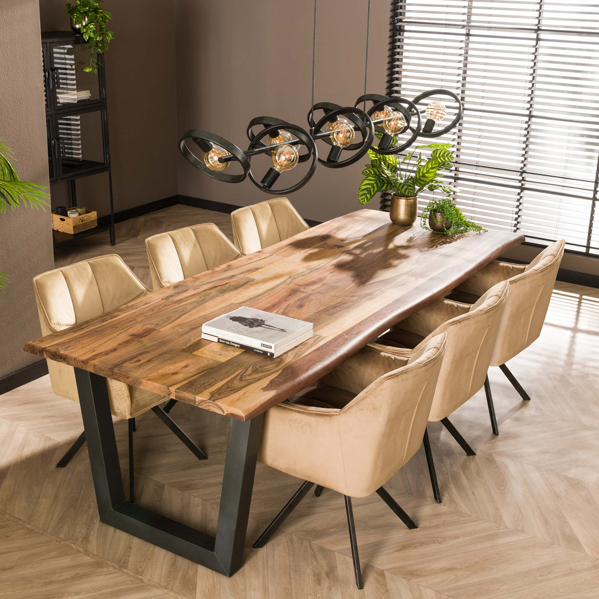Pendant lamp Hover anthracite - 8-light, 160 cm wide