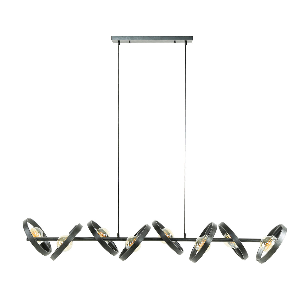Pendant lamp Hover anthracite - 8-light, 160 cm wide