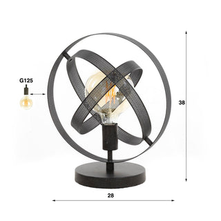 Lampe de table Cosmos noir artic - 1 lumière, hauteur 38 cm