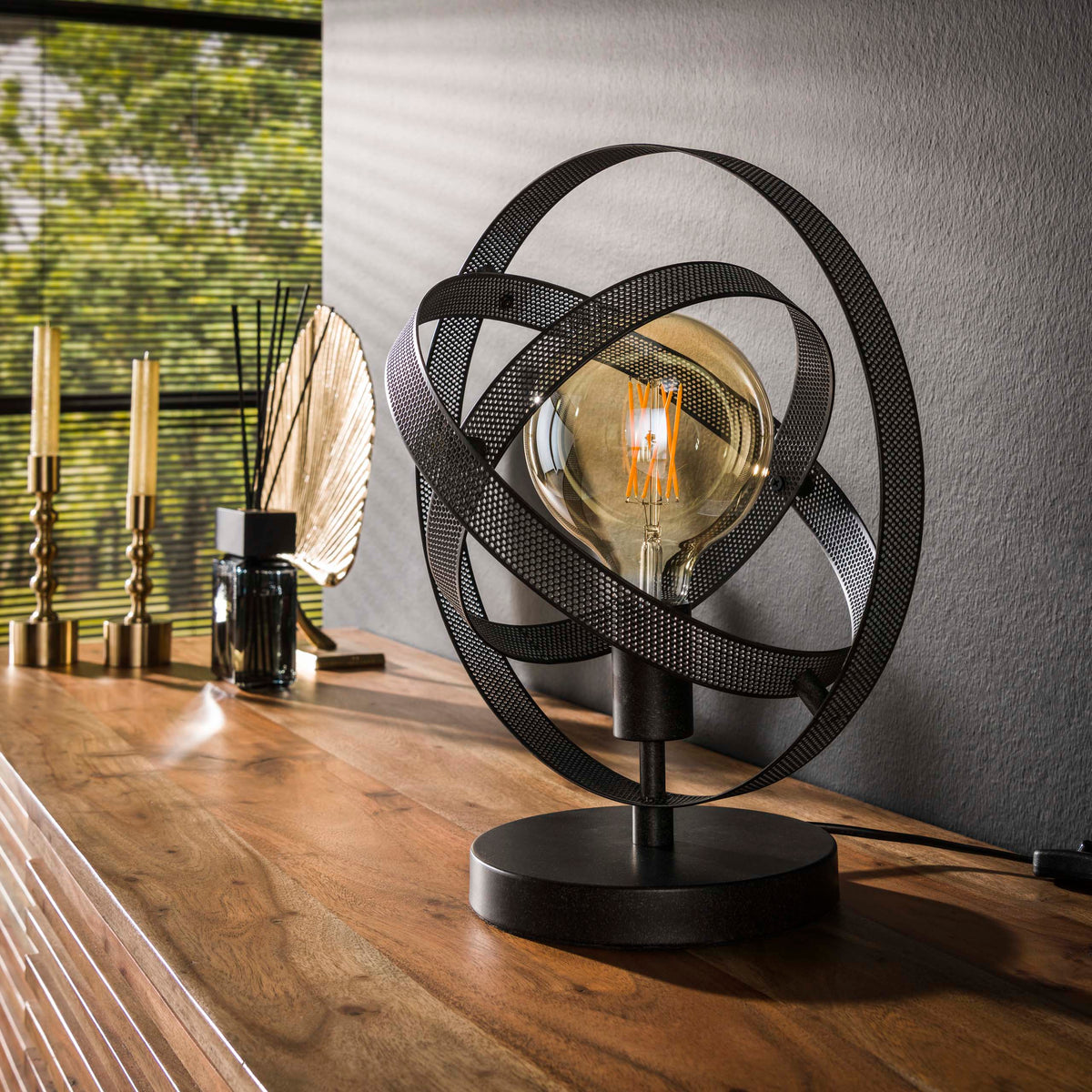 Lampe de table Cosmos noir artic - 1 lumière, hauteur 38 cm