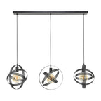 Suspension Cosmos noir artic - 3 lumières, largeur 115 cm