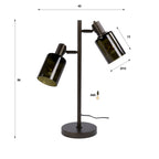 Table lamp Sepiora sienna brown - 2-light, 56 cm high