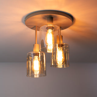 Plafonnier Sepiora beige - 3 lumières, diamètre 35 cm