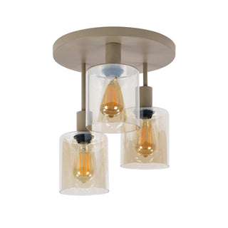 Plafonnier Sepiora beige - 3 lumières, diamètre 35 cm