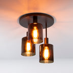 Ceiling lamp Sepiora sienna brown - 3-light, diameter 35 cm