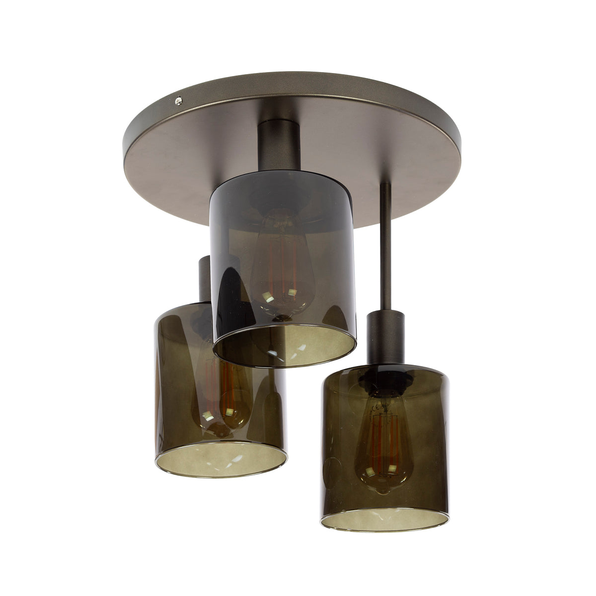Ceiling lamp Sepiora sienna brown - 3-light, diameter 35 cm