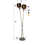 Vloerlamp Bronza sienna bruin - 2-lichts, 167 cm hoog