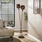Vloerlamp Bronza sienna bruin - 2-lichts, 167 cm hoog
