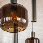Suspension Bronza brun sienna - 4+3 lumières, largeur 105 cm