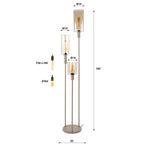 Vloerlamp Sepiora beige - 3-lichts, 165 cm hoog