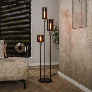Floor lamp Sepiora sienna brown - 3-light, 165 cm high