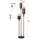 Floor lamp Sepiora sienna brown - 3-light, 165 cm high