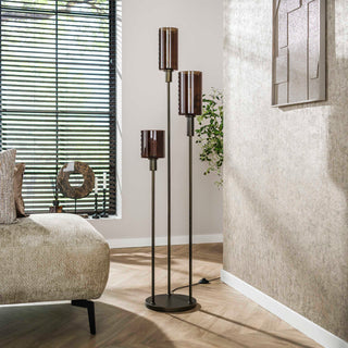 Floor lamp Sepiora sienna brown - 3-light, 165 cm high