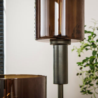 Floor lamp Sepiora sienna brown - 3-light, 165 cm high