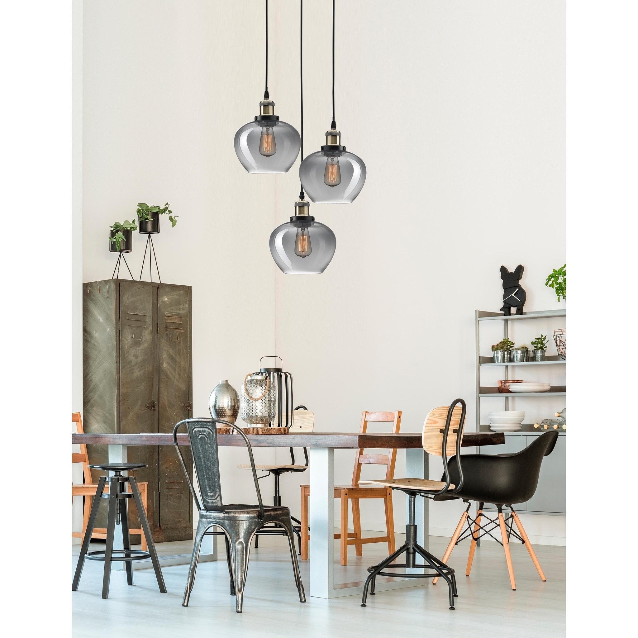 Suspension Cedro 3L verre fumé