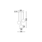 Suspension Cedro 3L verre fumé