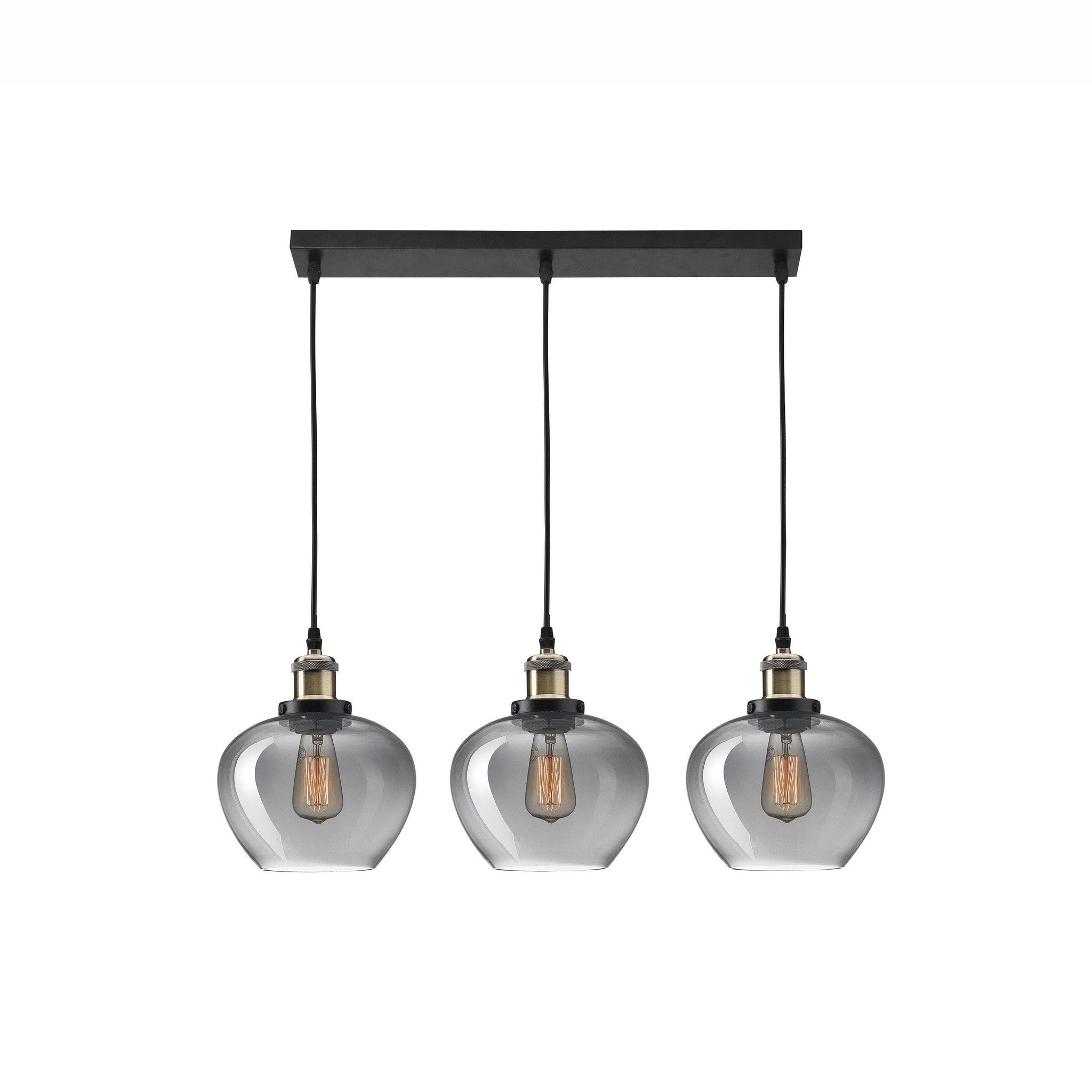 Hanglamp Cedro 3L gerookt glas