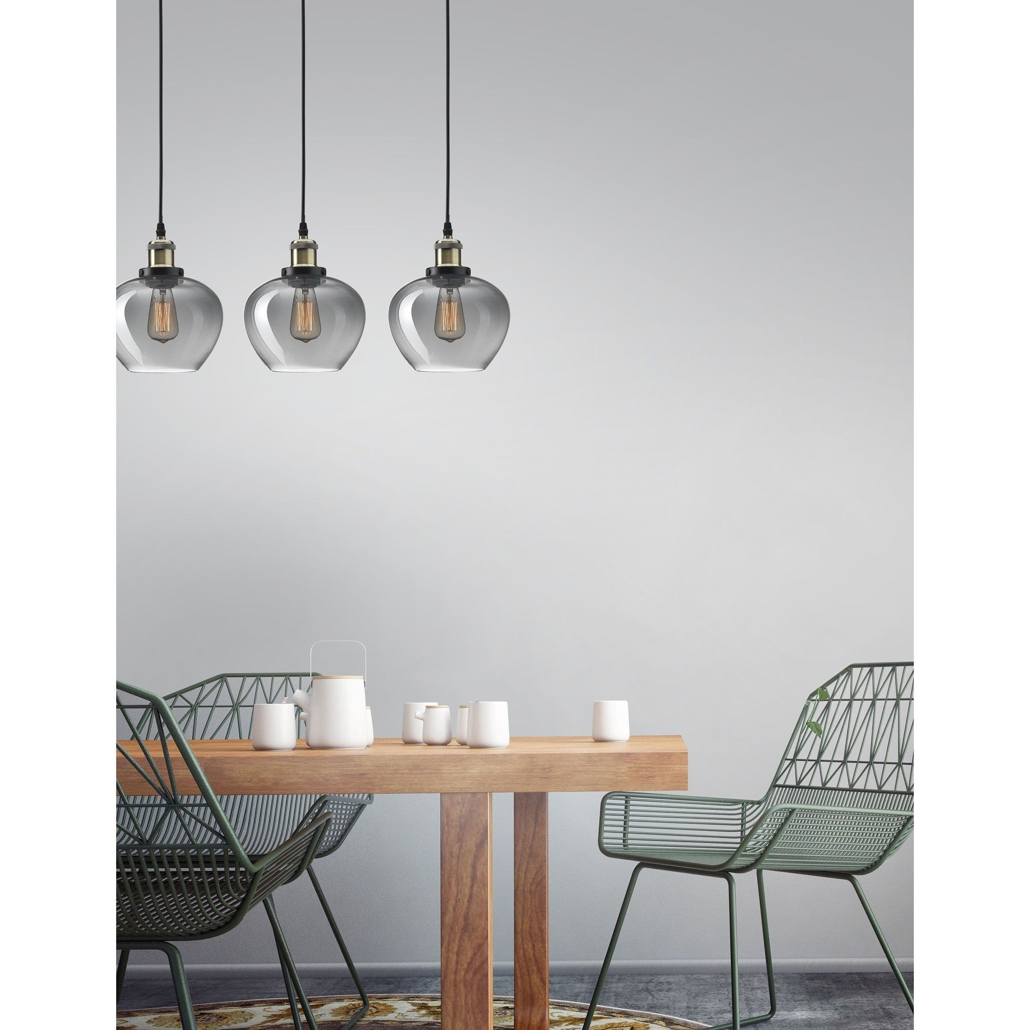 Hanglamp Cedro 3L gerookt glas