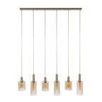 Suspension Sepiora beige - 6 lumières, largeur 118 cm
