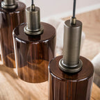 Pendant lamp Sepiora sienna brown - 6-light, 118 cm wide