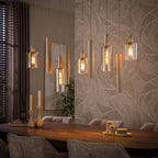 Hanglamp Sepiora beige - 5+4-lichts, 116 cm breed