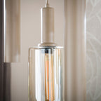 Hanglamp Sepiora beige - 5+4-lichts, 116 cm breed
