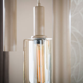 Hanglamp Sepiora beige - 5+4-lichts, 116 cm breed
