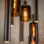Hanglamp Sepiora sienna bruin - 5+4-lichts, 116 cm breed