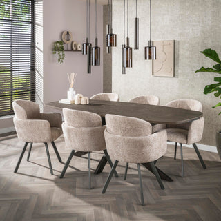 Hanglamp Sepiora sienna bruin - 5+4-lichts, 116 cm breed
