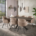 Hanglamp Sepiora sienna bruin - 5+4-lichts, 116 cm breed