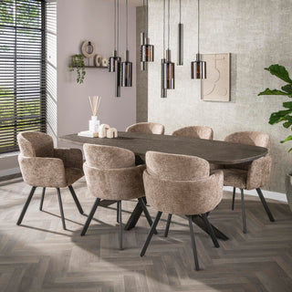 Hanglamp Sepiora sienna bruin - 5+4-lichts, 116 cm breed