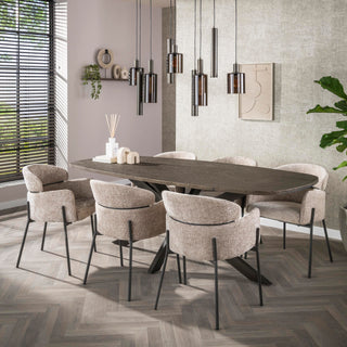 Hanglamp Sepiora sienna bruin - 5+4-lichts, 116 cm breed