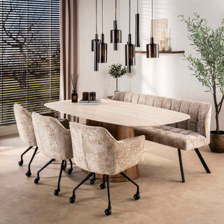 Hanglamp Sepiora sienna bruin - 5+4-lichts, 116 cm breed