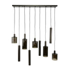 Hanglamp Sepiora sienna bruin - 5+4-lichts, 116 cm breed