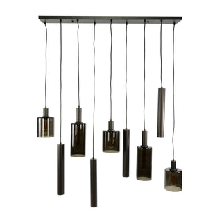 Hanglamp Sepiora sienna bruin - 5+4-lichts, 116 cm breed