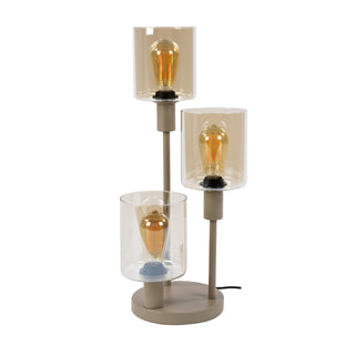 Tafellamp Sepiora beige - 3-lichts, 61 cm hoog