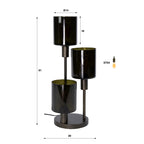 Lampe de table Sepiora brun sienna - 3 lumières, hauteur 61 cm