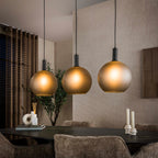 Pendant lamp Bubble Frosted frosted grey - 3-light, 110 cm wide