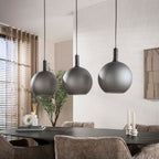 Pendant lamp Bubble Frosted frosted grey - 3-light, 110 cm wide