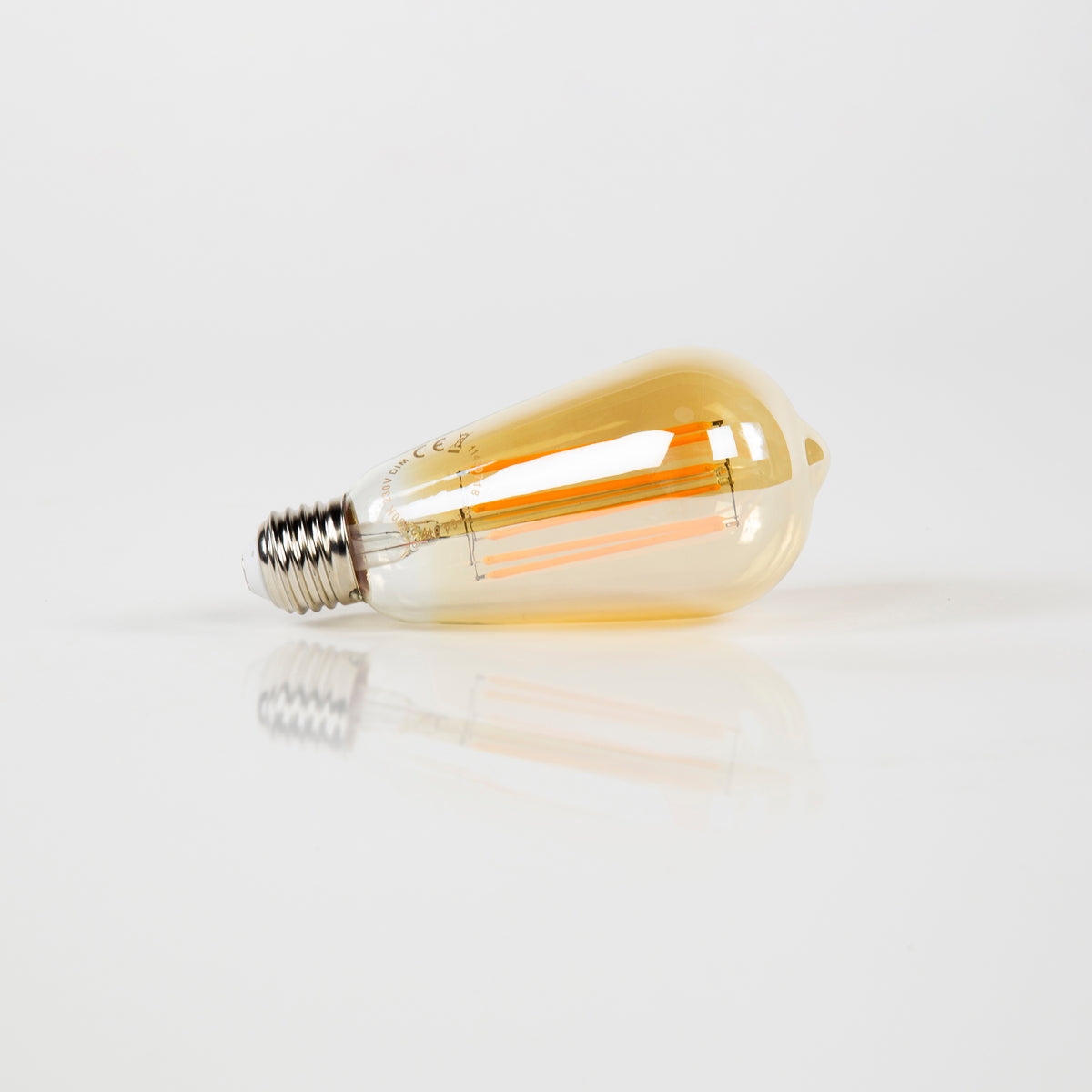 LED filament bulb ST64 drop - E27, amber glass, 2100K