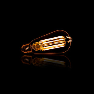 Ampoule LED à filament ST64 goutte - E27, verre ambré, 2100K